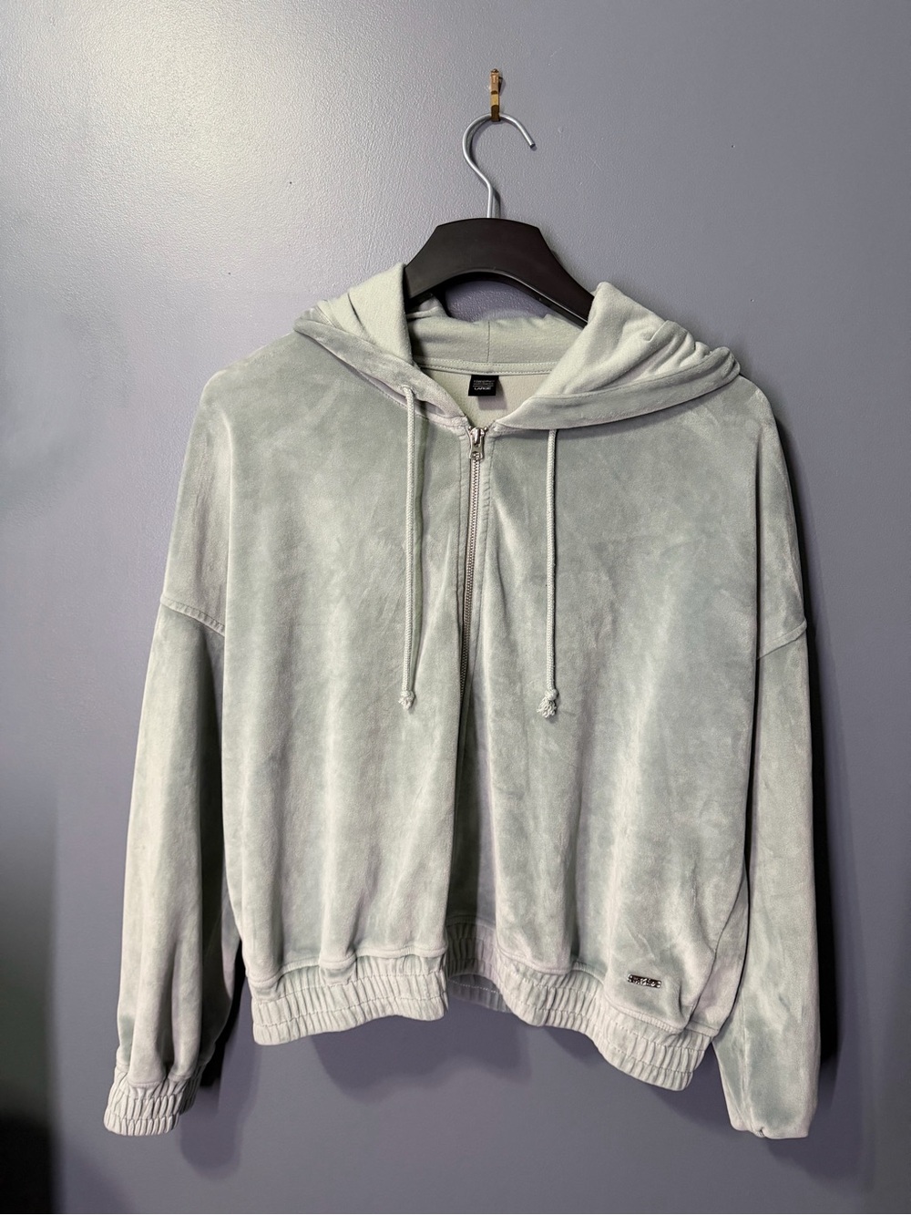 Mossimo Y2K Rhinestone Velour Zip Up Hoodie L
